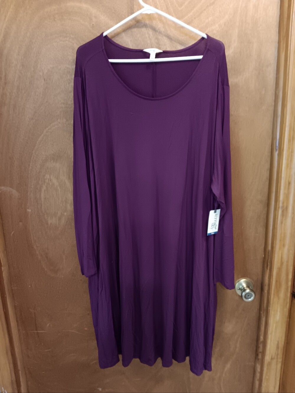Terra & Sky Scoop Neck Swing Dress - Magenta